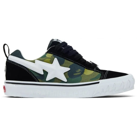 Vans x BAPE Premium Knu Skool Camo Green Streetwear Sneakers – VN000Z39W09
