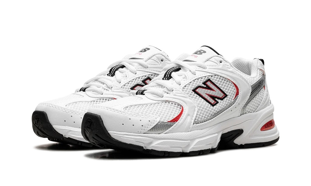 New Balance 530 White/Blast Red Retro Sneakers – U530JR1