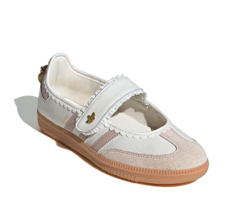 adidas Samba Jane Ruffle Pack Cloud White/Pink/Gum Women's Mary Jane Sneakers – KH6230