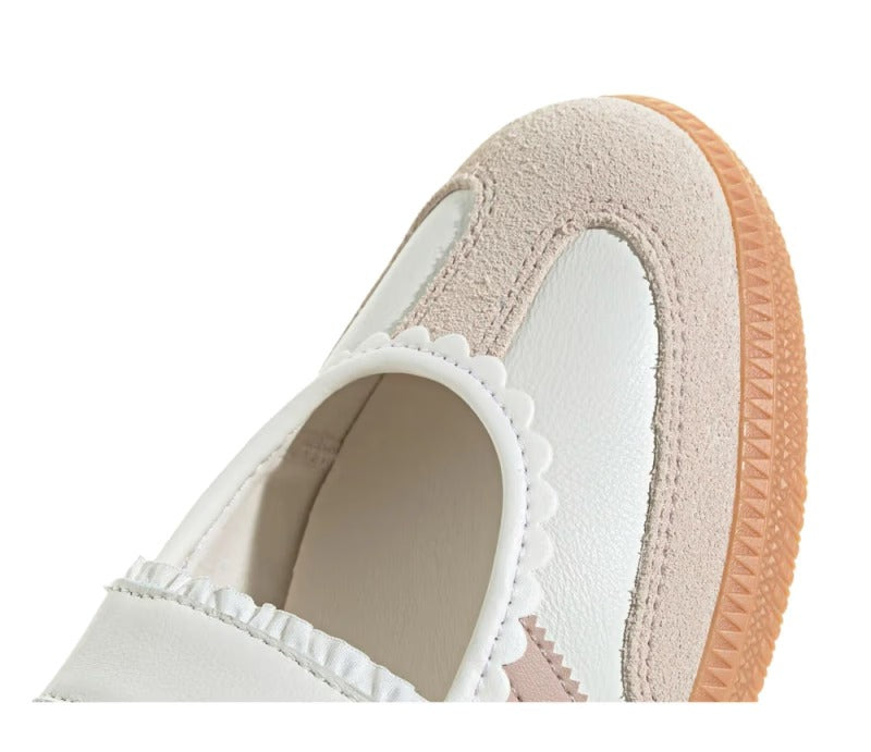 adidas Samba Jane Ruffle Pack Cloud White/Pink/Gum Women's Mary Jane Sneakers – KH6230