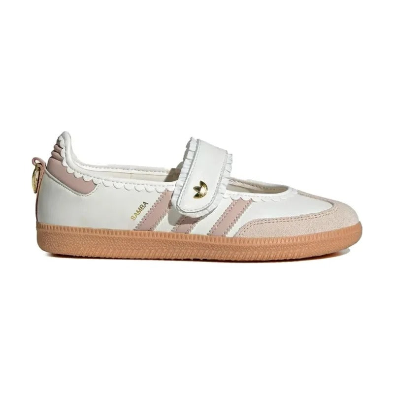 adidas Samba Jane Ruffle Pack Cloud White/Pink/Gum Women's Mary Jane Sneakers – KH6230