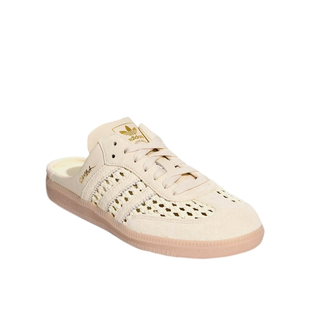 adidas Samba OG Mule Woven Cream White/Gold Metallic Women's Backless Sneakers – KH7719