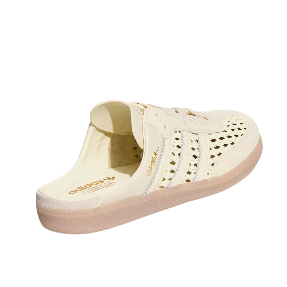 adidas Samba OG Mule Woven Cream White/Gold Metallic Women's Backless Sneakers – KH7719