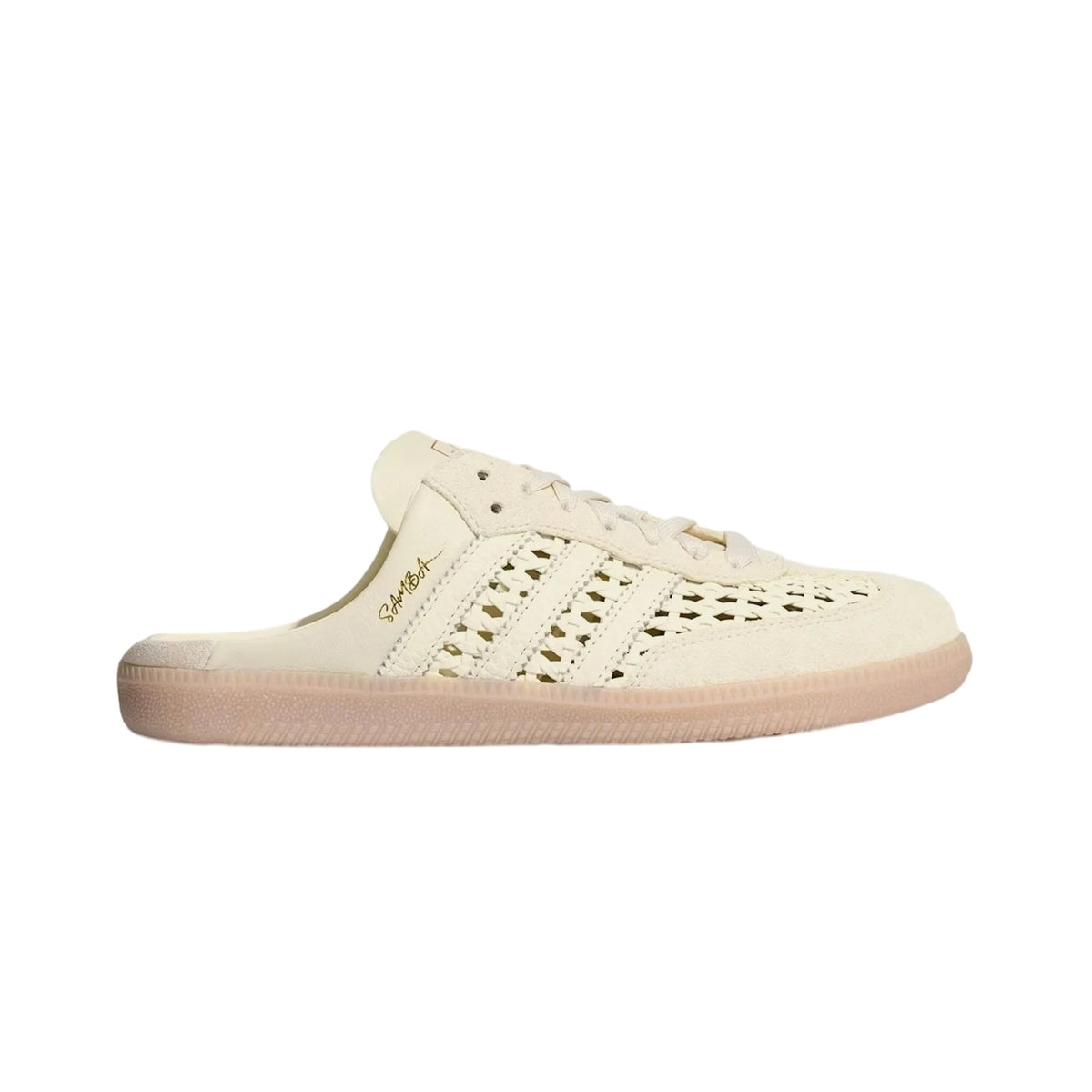 adidas Samba OG Mule Woven Cream White/Gold Metallic Women's Backless Sneakers – KH7719