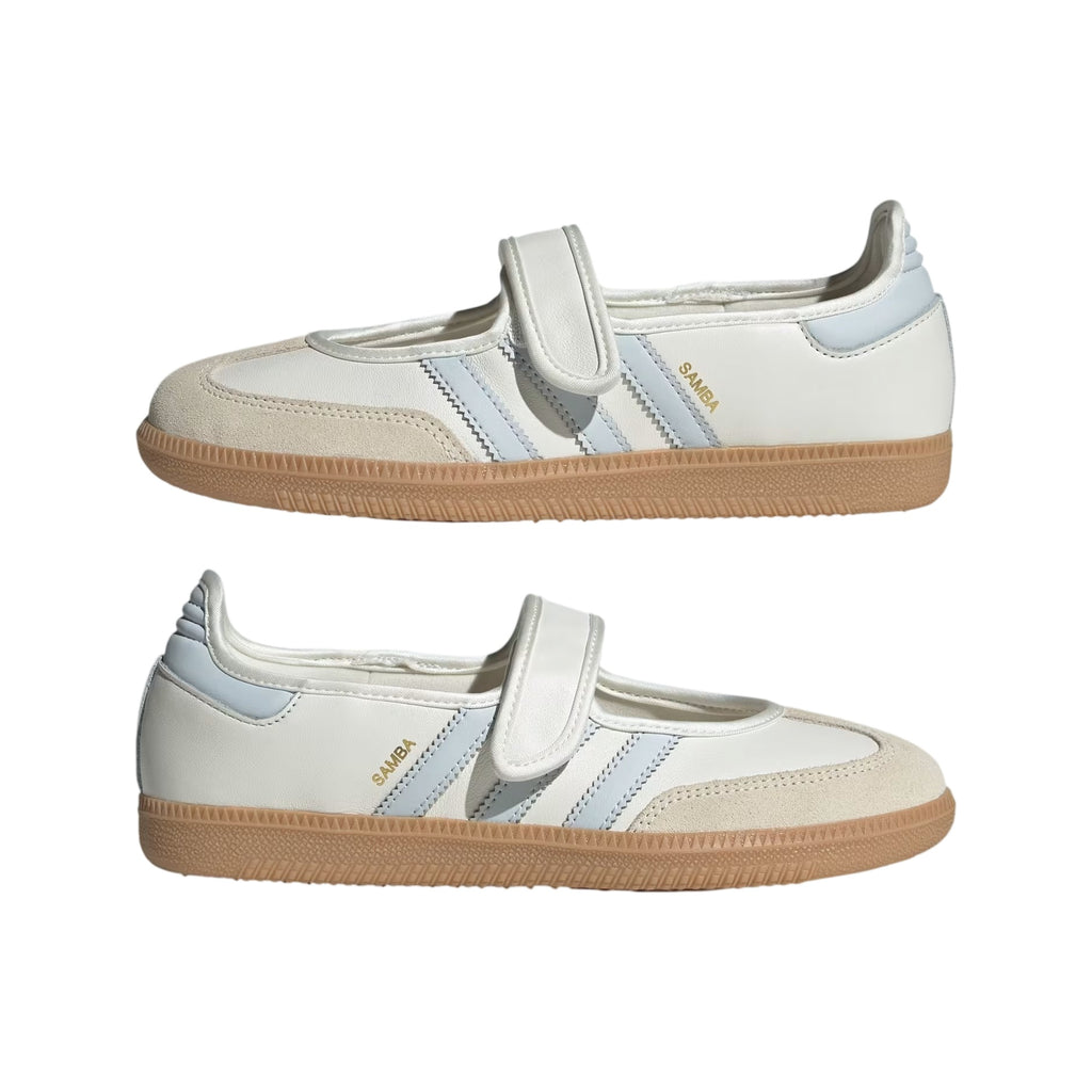 adidas Samba Jane Women's Cloud White/Halo Blue/Gum Mary Jane Sneakers – JR7339